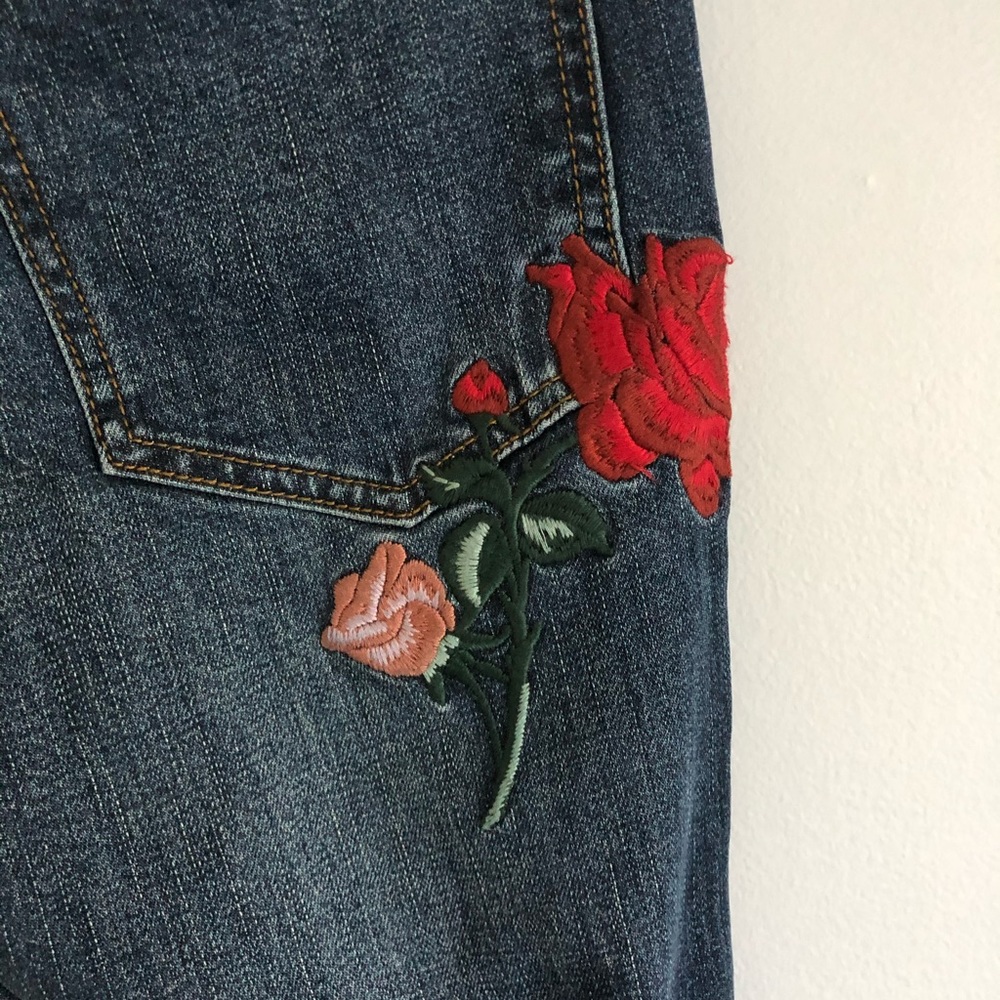 Free People Rose Embroidered Jeans - Picture 1 of 7